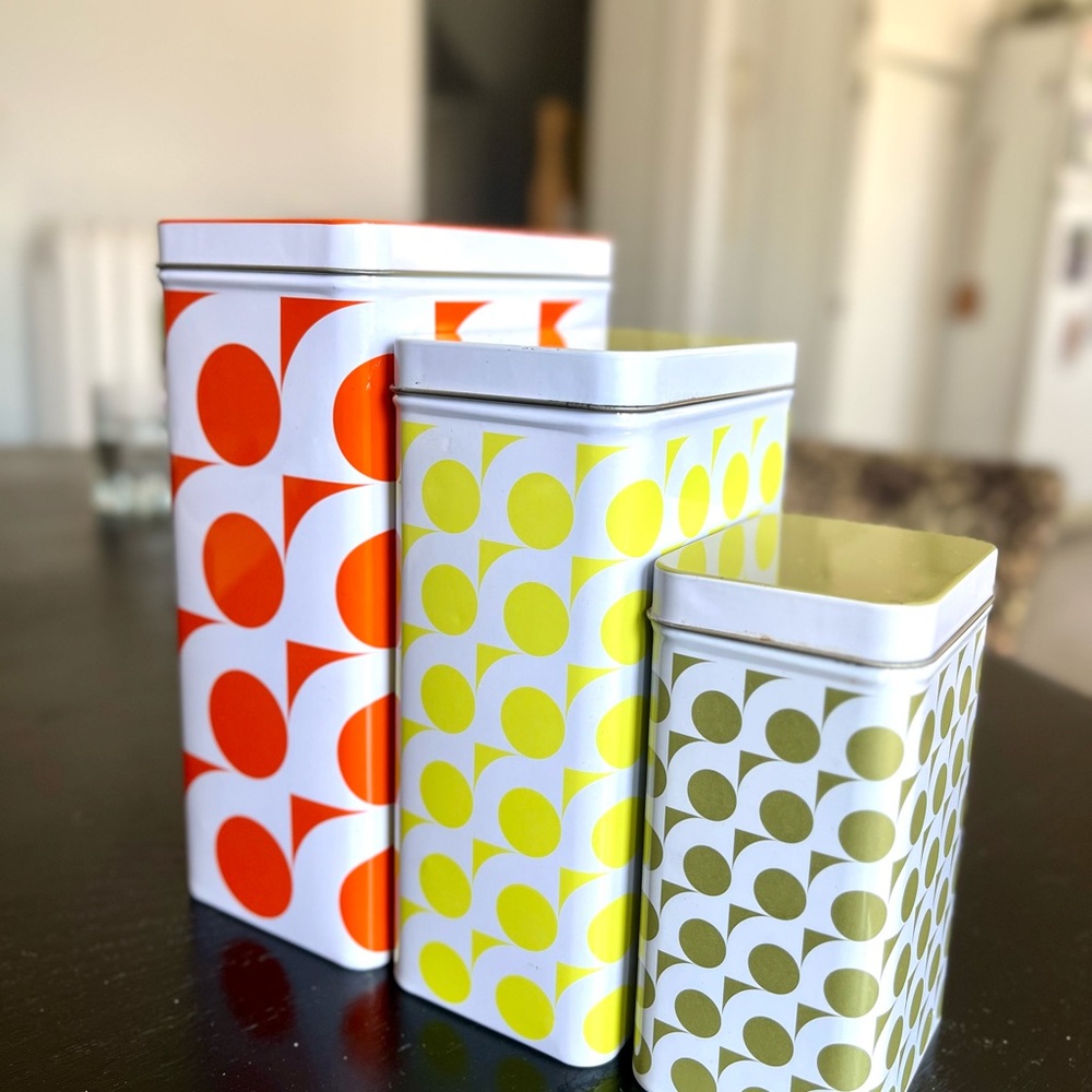 IKEA Retro Geometric Patterned Nesting Storage Tins